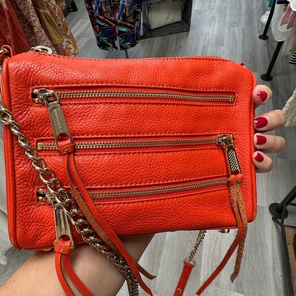 Rebecca Minkoff Mini MAC Crossbody – Flame Orange Leather - Picture 5 of 9